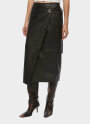 Oval Square - Reflection Leather Skirt